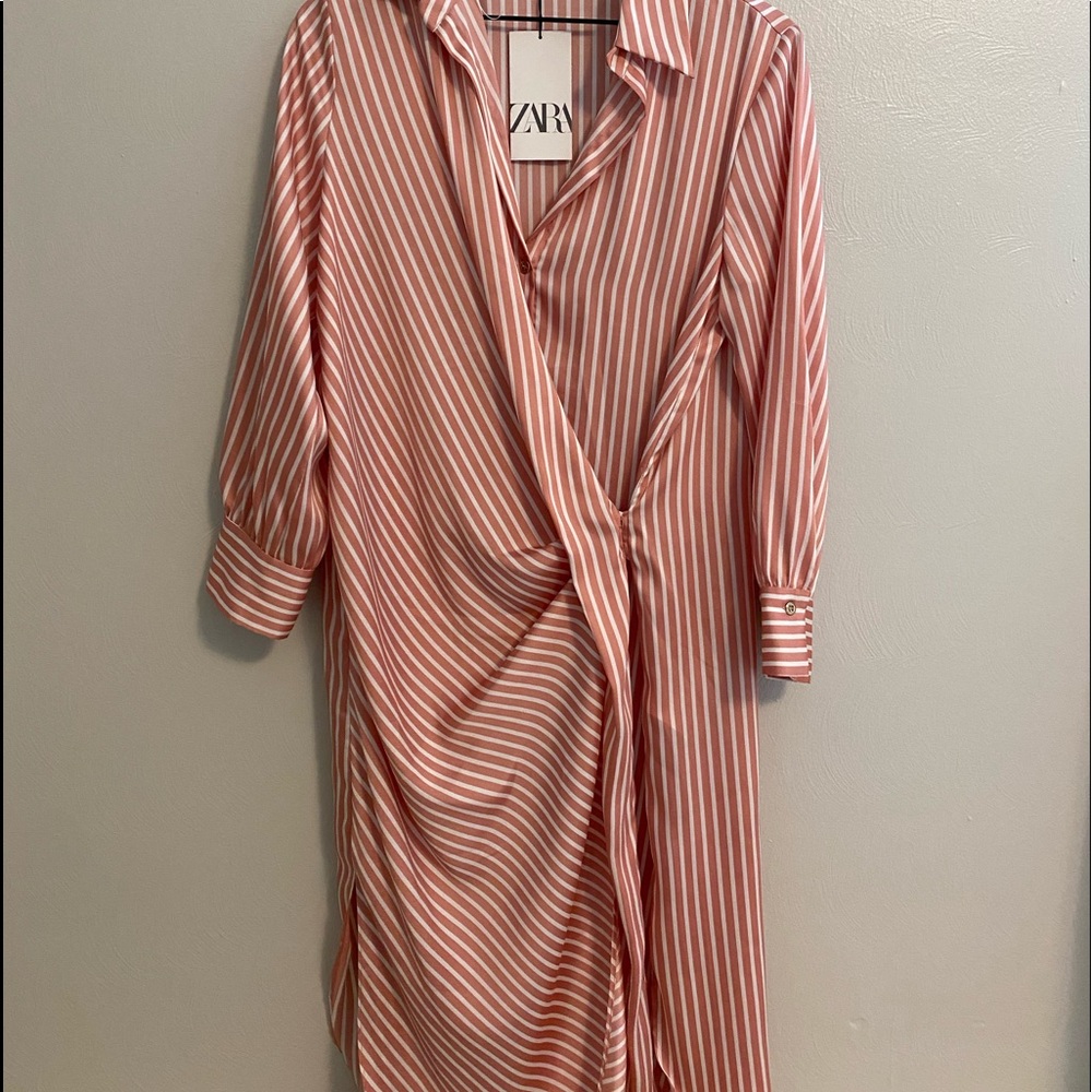 Zara silk striped dress
